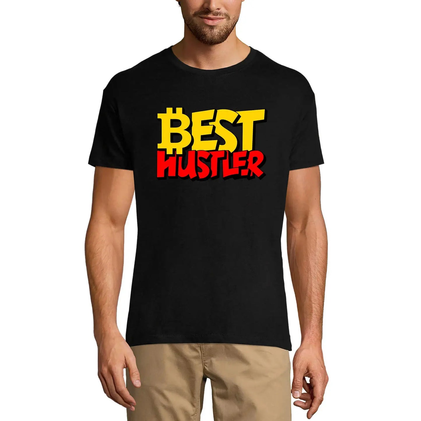 Men's Graphic T-Shirt Best Bitcoin Hustler - Cryptocurrency - Traders Idea Eco-Friendly Limited Edition Short Sleeve Tee-Shirt Vintage Birthday Gift Novelty