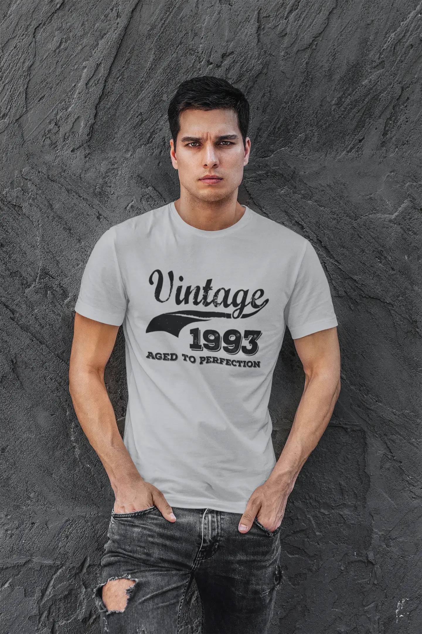 Homme Tee Vintage T Shirt Vintage Aged to Perfection 1993