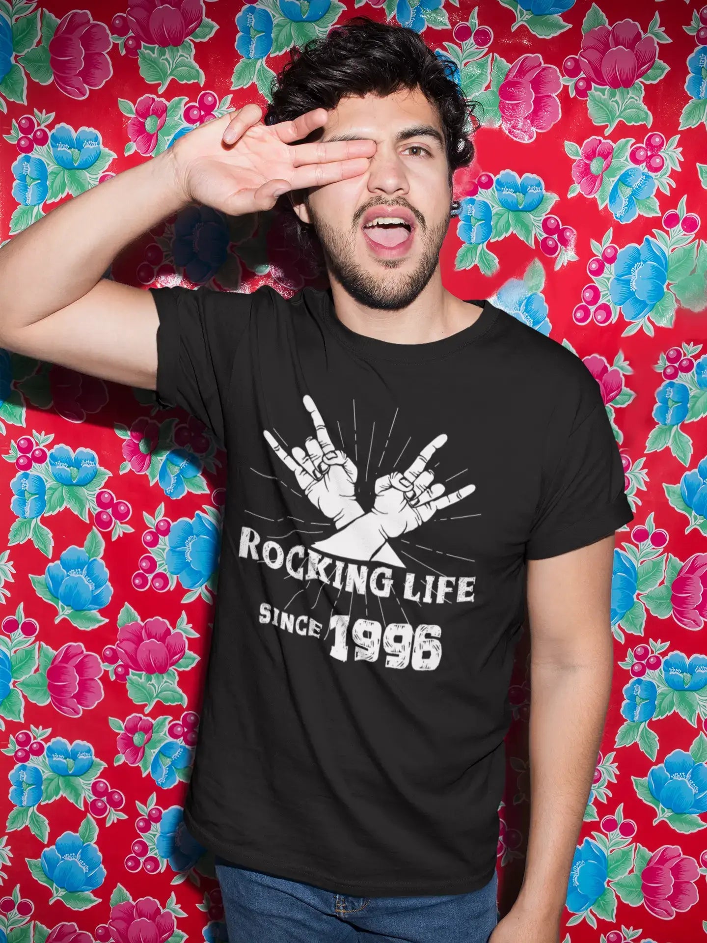 Rocking Life Since 1996 Men's T-shirt Black Birthday Gift 00419