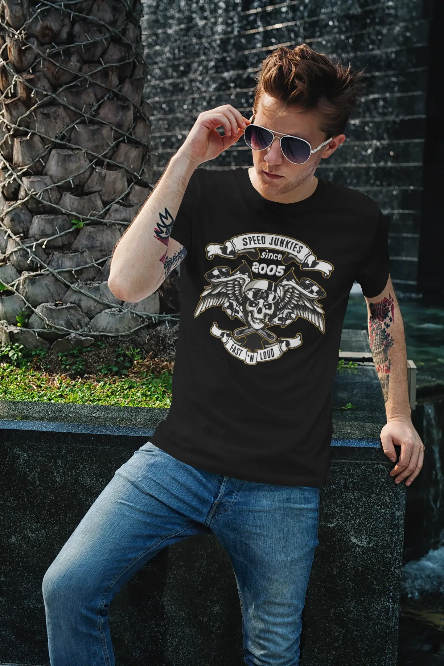 Speed Junkies Since 2005 Men's T-shirt Black Birthday Gift 00462