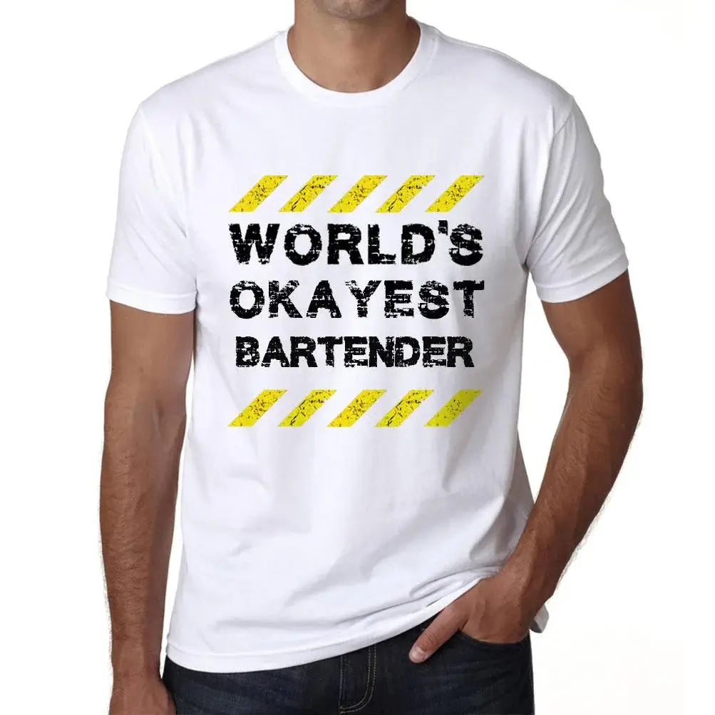 Men's Graphic T-Shirt Worlds Okayest Bartender Eco-Friendly Limited Edition Short Sleeve Tee-Shirt Vintage Birthday Gift Novelty