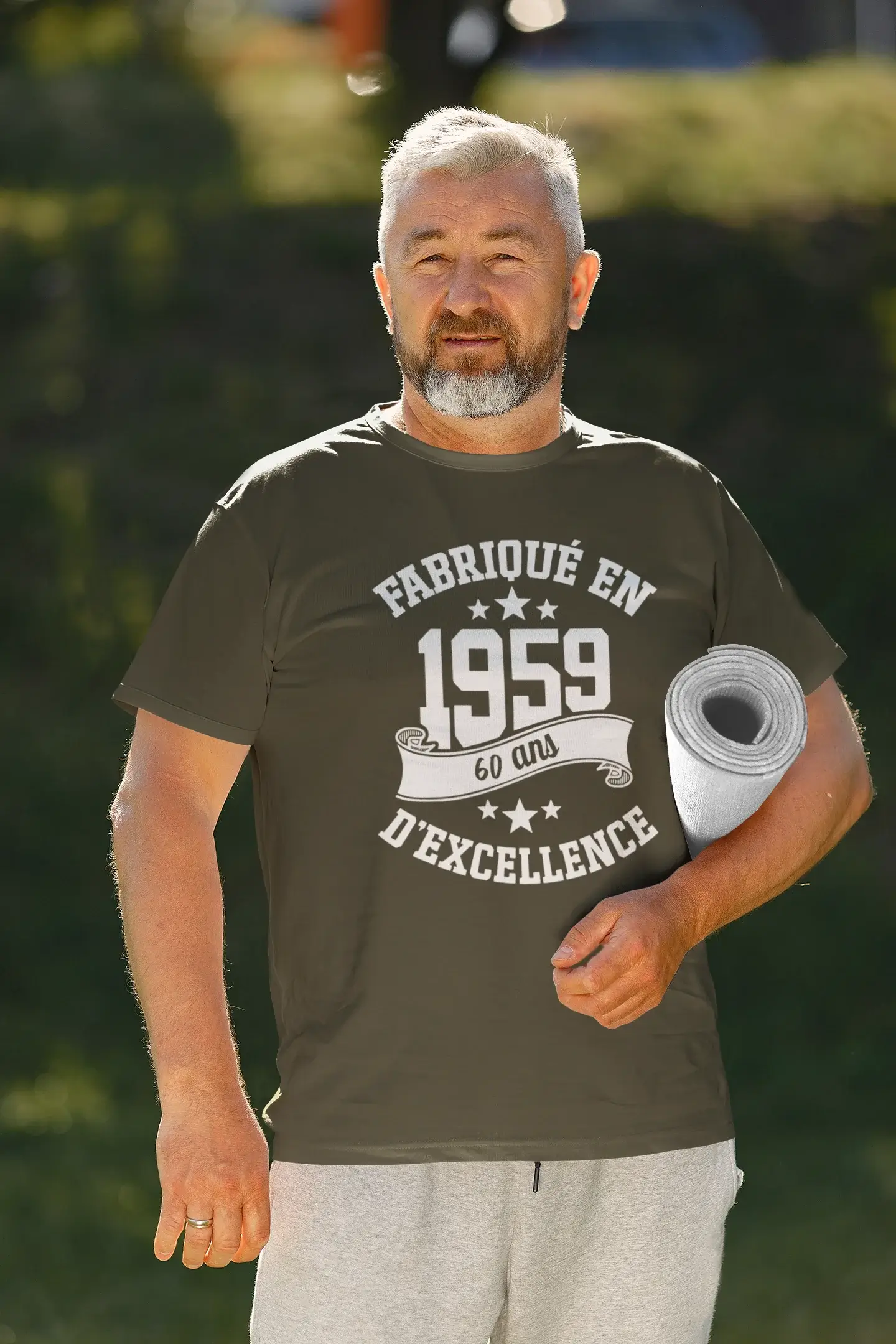 ULTRABASIC - Fabriqué en 1959, 60 Ans d'être Génial Unisex T-Shirt Blanc Chiné