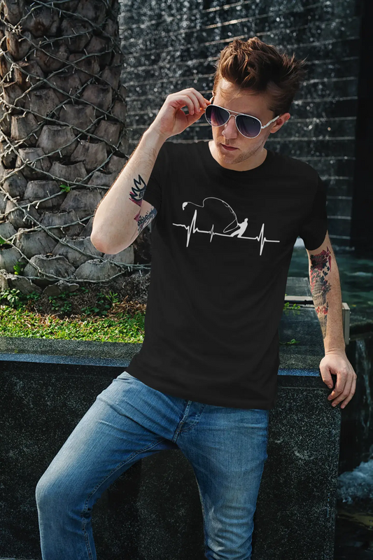 ULTRABASIC - White Graphic Printed Men's Fisherman
Heartbeat T-Shirt Denim