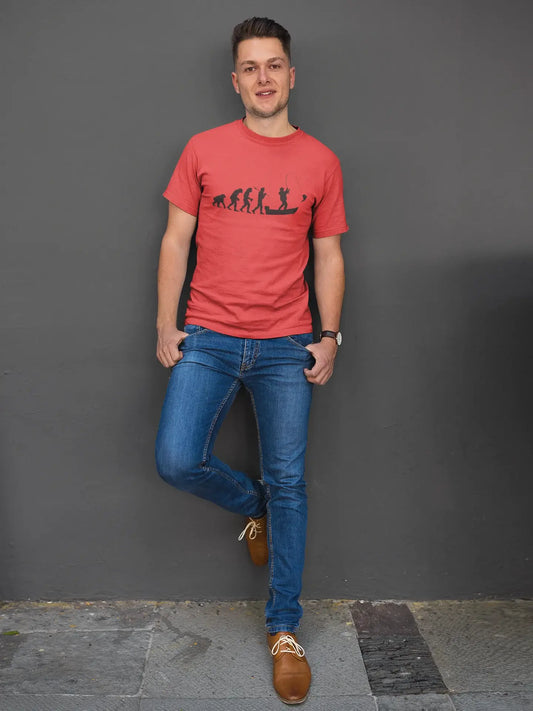 ULTRABASIC - Graphic Printed Men's Evolution of the Fishing Boat T-Shirt Vintage White