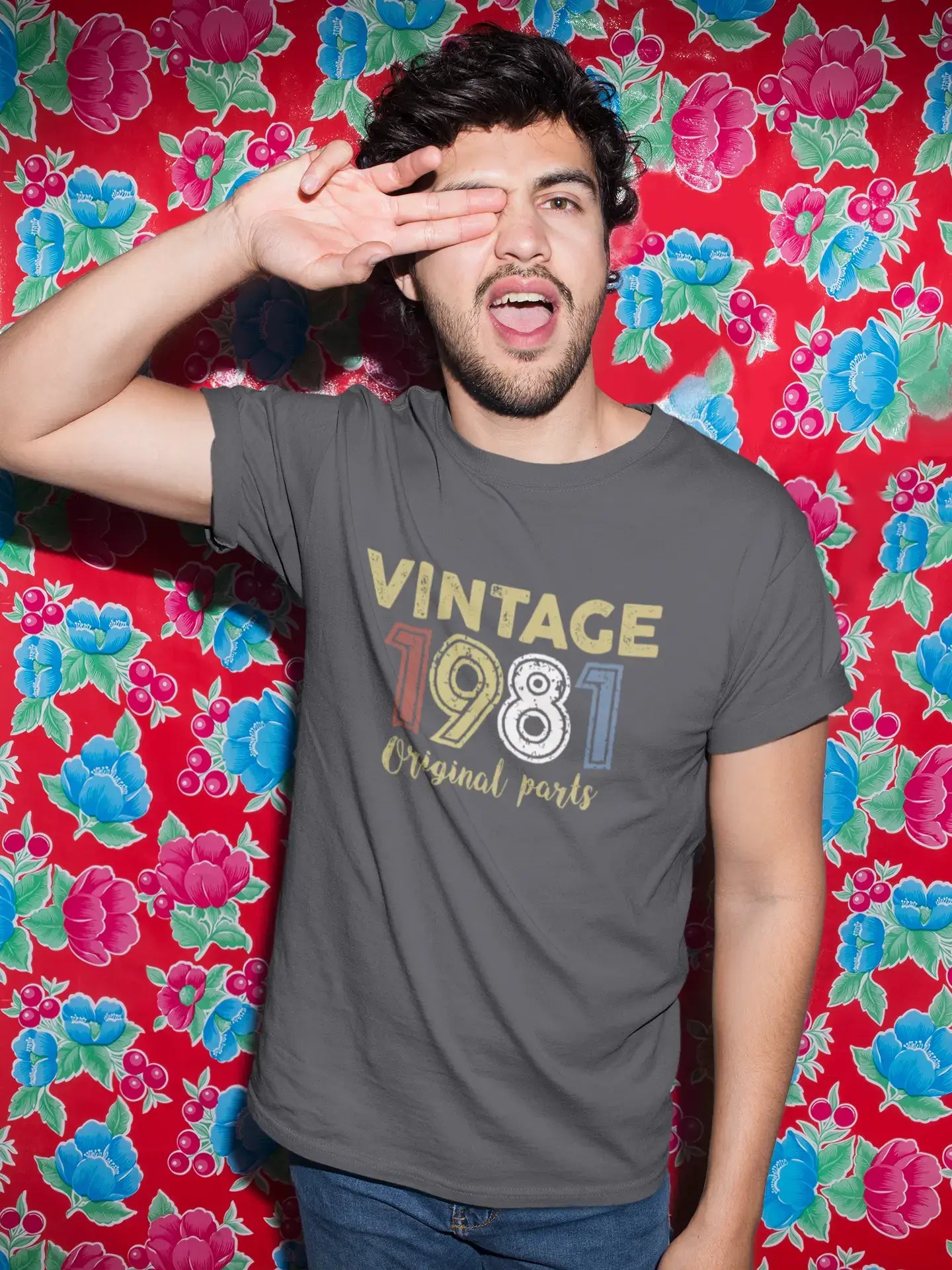 ULTRABASIC - Graphic Printed Men's Vintage 1981 T-Shirt Denim