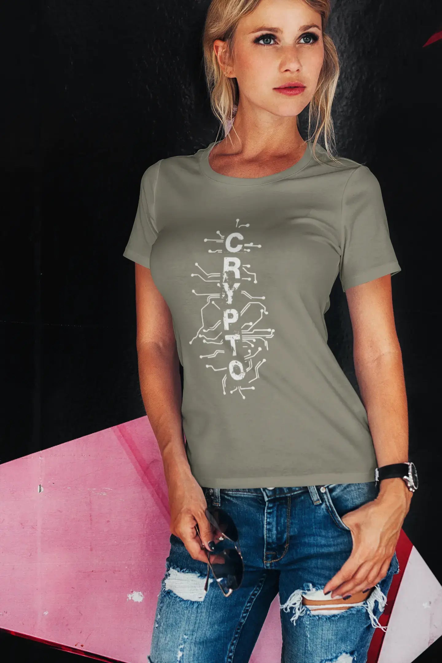Ultrabasic® Tee-Shirt Femme Manches Courtes Digital Blockchain Crypto Tee Idée  Cadeau Traders | ULTRABASIC
