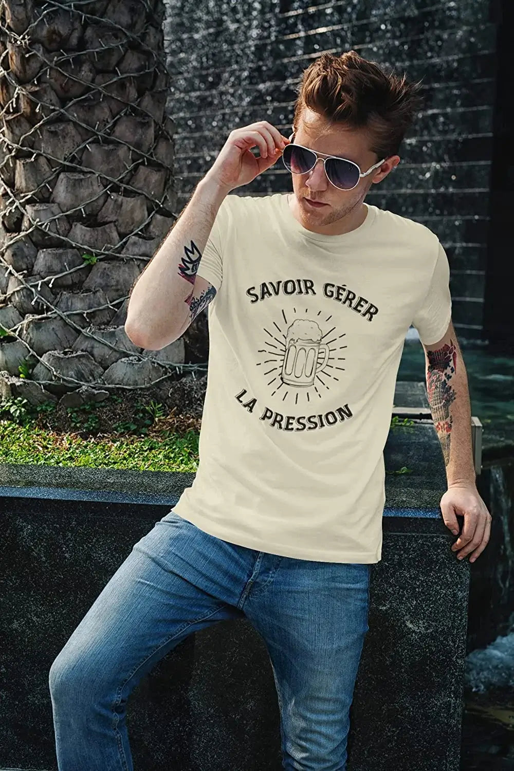 ULTRABASIC Men's Graphic T-Shirt "How To Manage Pressure" - Eco-Friendly Limited Edition Cotton Tee - View #8