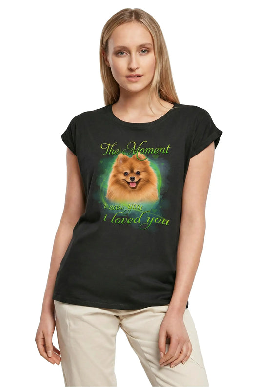 Women's Graphic T-Shirt Pomeranian The Moment I Saw You I Loved You Ladies Limited Edition Short Sleeve Tee-Shirt Vintage Birthday Gift Novelty