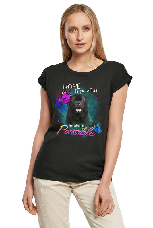 Women's Graphic T-Shirt Newfoundland, Hope Is The Passion For What Is Possible Ladies Limited Edition Short Sleeve Tee-Shirt Vintage Birthday Gift Novelty