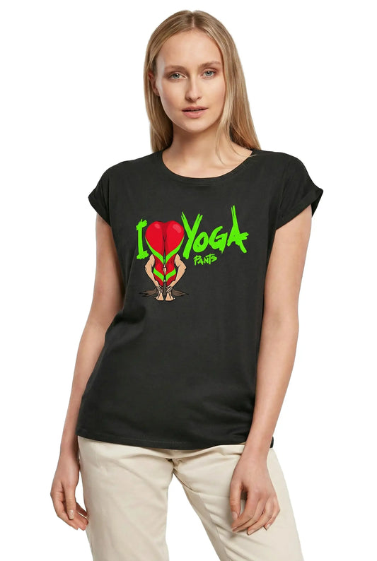 Women's Graphic T-Shirt I Love Yoga Pants Spiritual Meditation Ladies Limited Edition Short Sleeve Tee-Shirt Vintage Birthday Gift Novelty