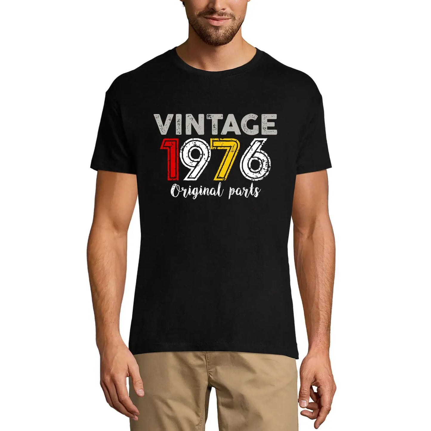Men's Graphic T-Shirt Original Parts 1976 48th Birthday Anniversary 48 Year Old Gift 1976 Vintage Eco-Friendly Short Sleeve Novelty Tee