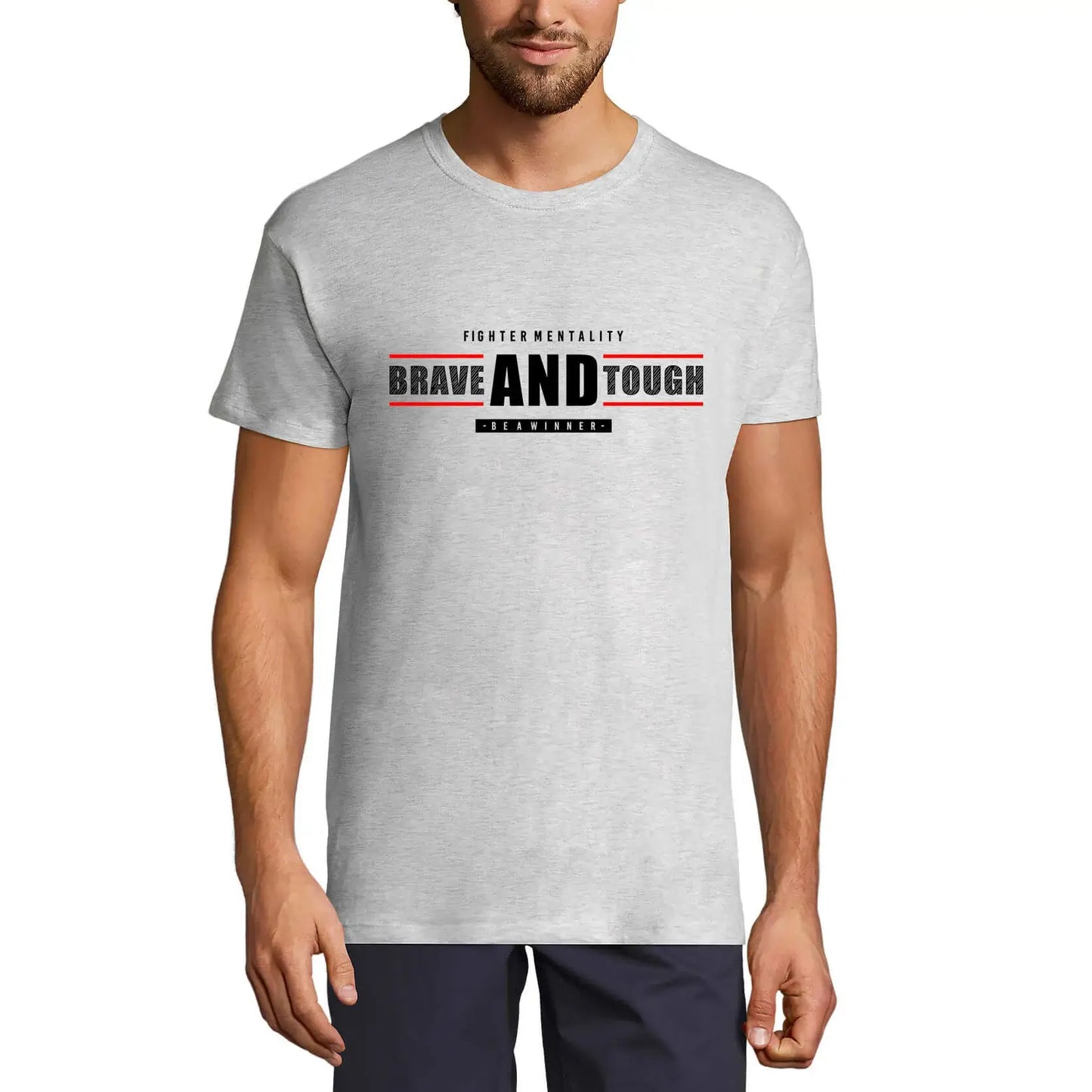 Men's Graphic T-Shirt Fighter Mentality Brave And Tough Be A Winner Eco-Friendly Limited Edition Short Sleeve Tee-Shirt Vintage Birthday Gift Novelty