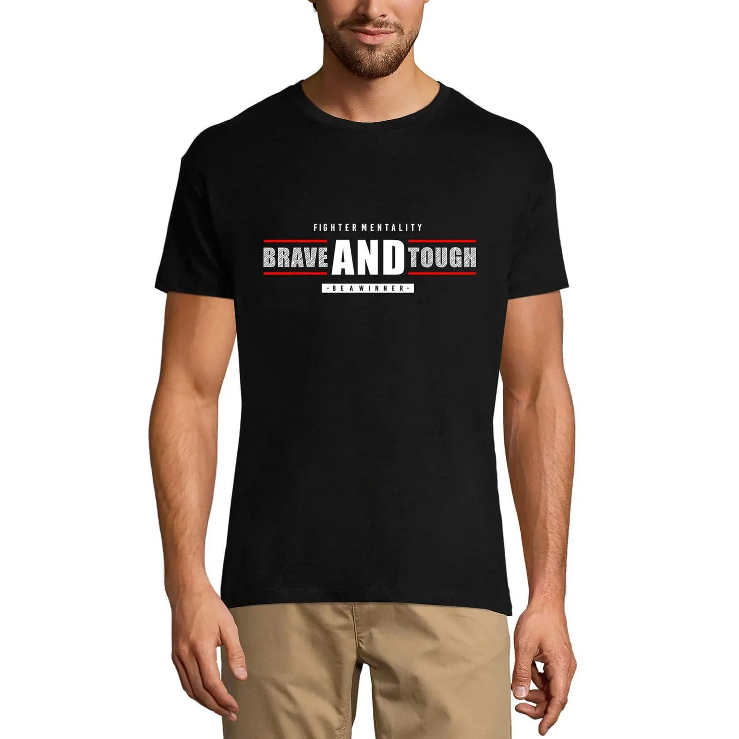 Men's Graphic T-Shirt Fighter Mentality Brave And Tough Be A Winner Eco-Friendly Limited Edition Short Sleeve Tee-Shirt Vintage Birthday Gift Novelty