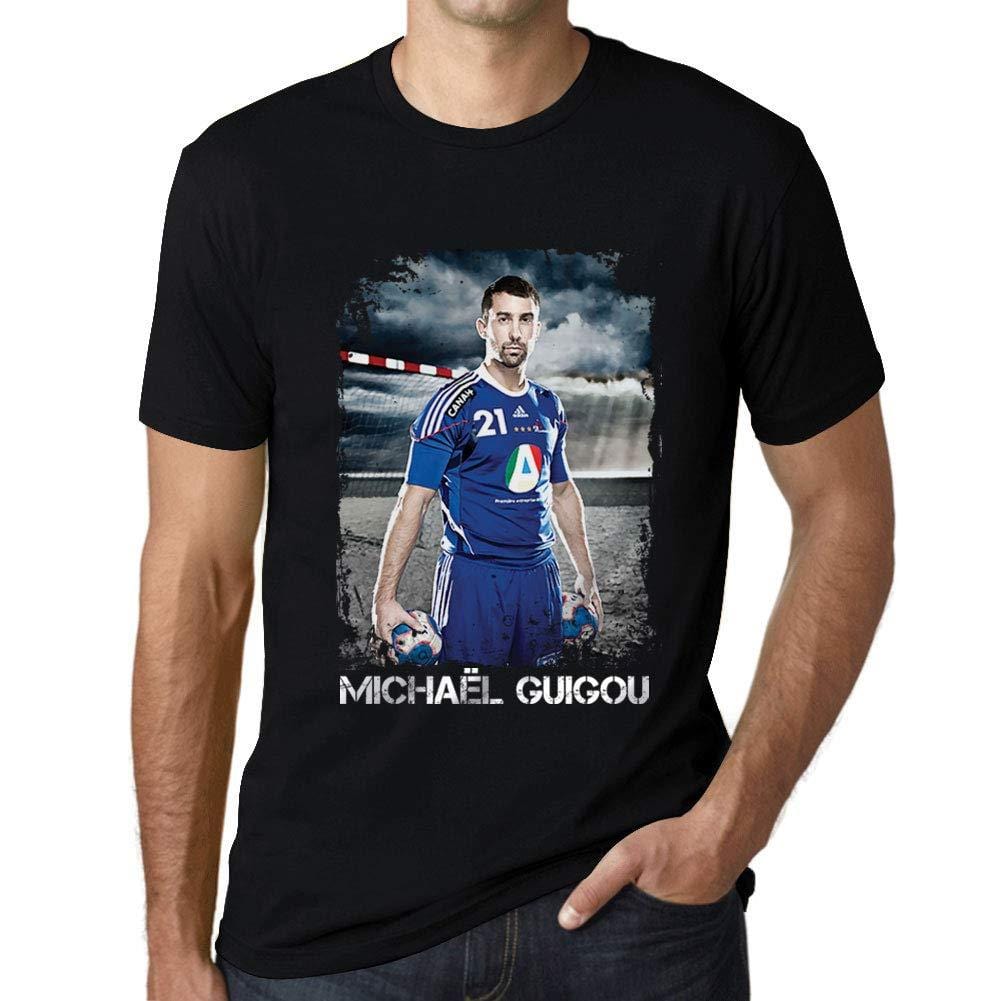 Homme T-Shirt Graphique Imprimé Vintage Tee Michaël Guigou Noir Profond