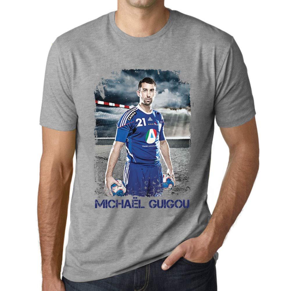 Homme T-Shirt Graphique Imprimé Vintage Tee Michaël Guigou Gris Chiné