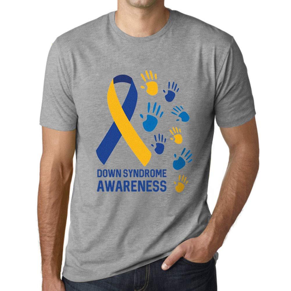 Ultrabasic Homme T-Shirt Graphique Down Syndrome Awareness Gris Chiné