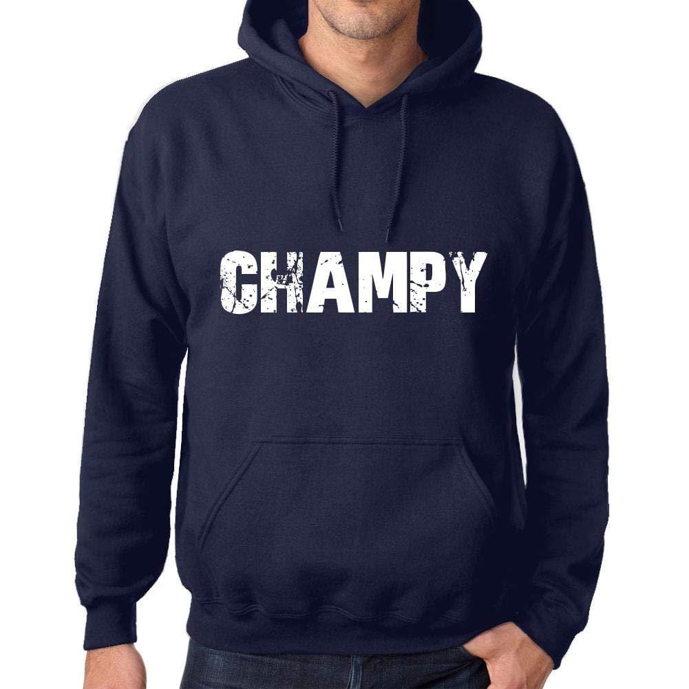 Ultrabasic Homme Femme Unisex Sweat à Capuche Hoodie Popular Words CHAMPY French Marine