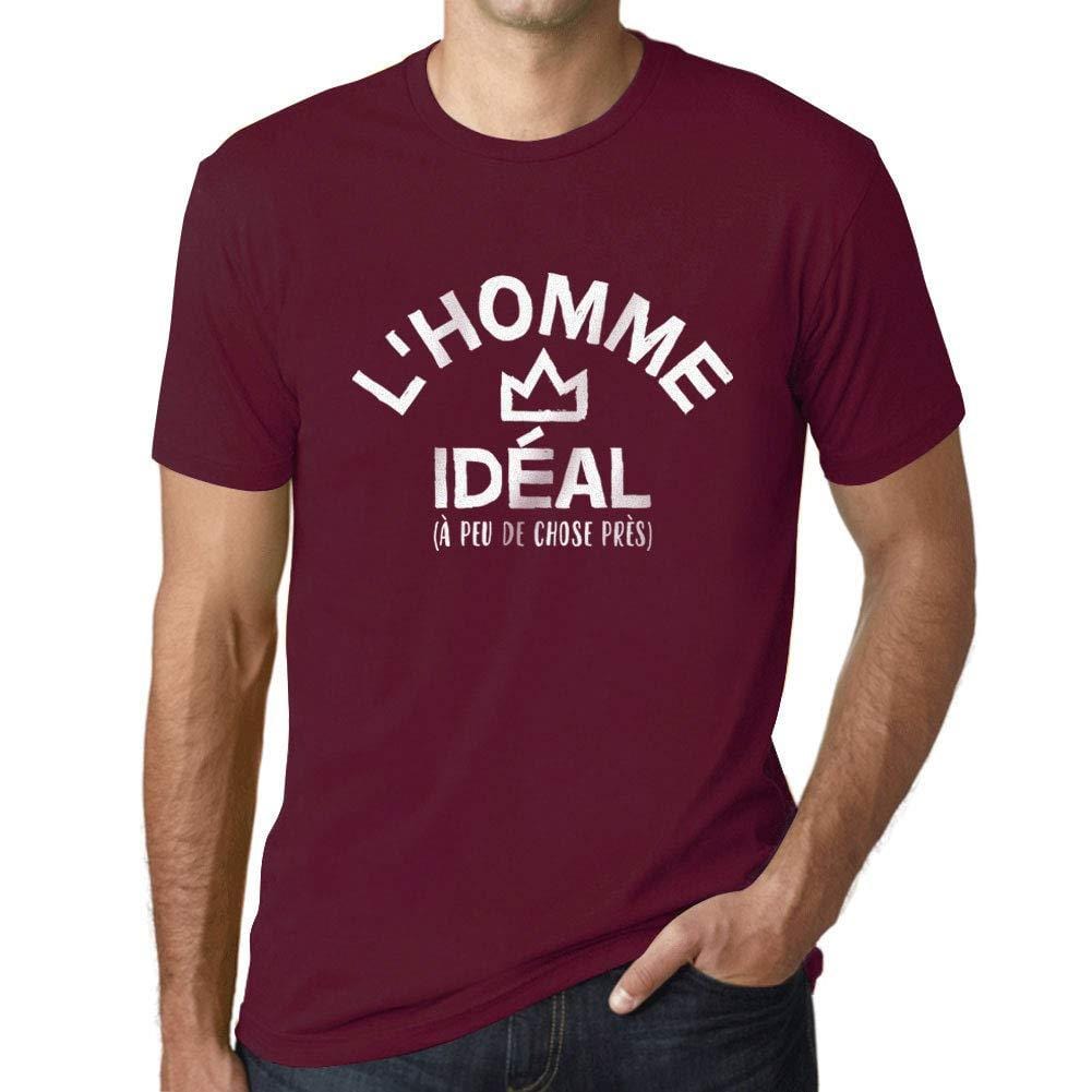 Homme T-Shirt Graphique Imprimé Vintage Tee l'homme IDÉal Bordeaux