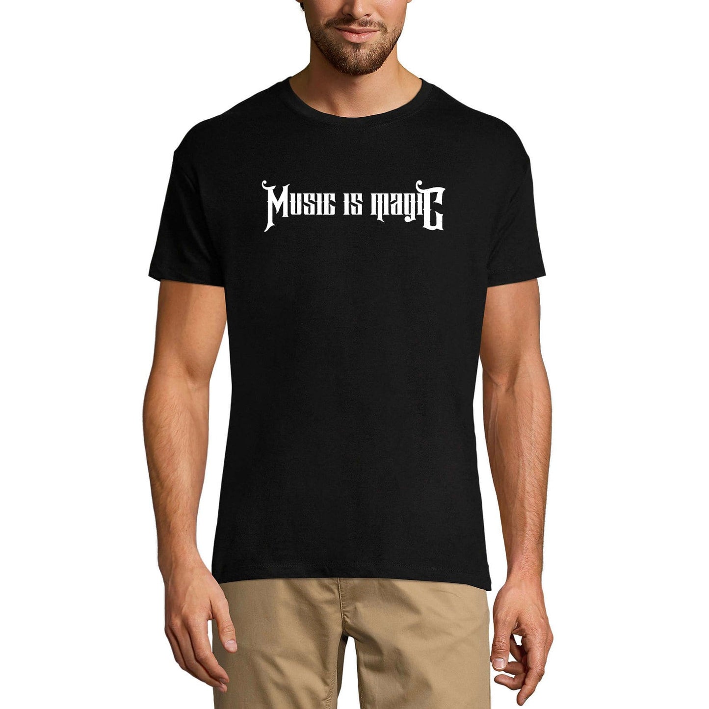 ULTRABASIC Men's Graphic T-Shirt Music is Magic - Sound Shirt for Musician