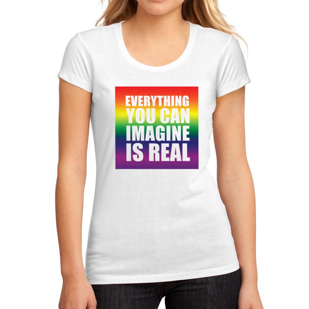 Women’s Graphic T-Shirt Everything you can imagine is real White - Ultrabasic