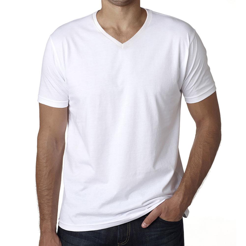 Simple Order Custom Men's V-Neck T-shirt Your multicolor design on the t-shirt color of your choice (15 colors)