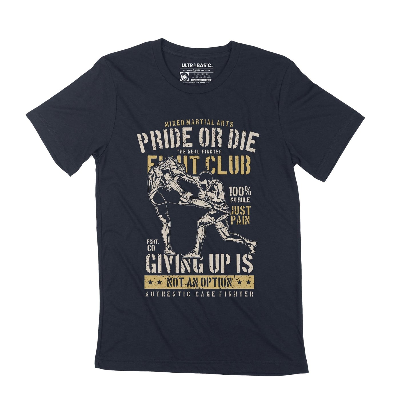 ULTRABASIC Men's T-shirt Authentic Cage Fighter - MMA Mixed Martial Arts pride or die judo fight ninja vintage apparel muscle merchandise clothes tshirts taekwondo clothing warrior jiu jitsu jujitsu thai traditional workout slogan tees clothing black belt karate academy yoga sport christmas street game dad brother sport
