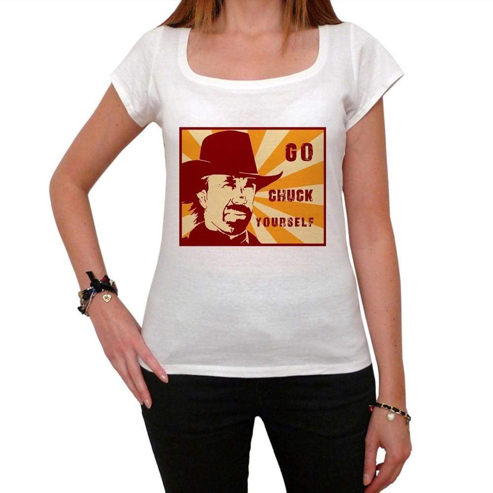 Chuck Norris Go Chuck Yourself Womens Short Sleeve Scoop Neck Tee 00218