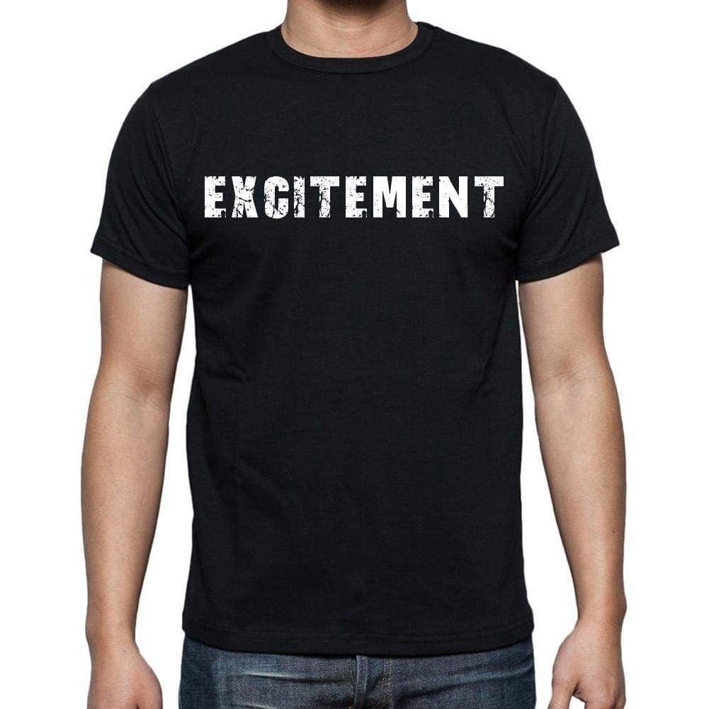 excitement , white letters, <span>Men's</span> <span>Short Sleeve</span> <span>Round Neck</span> T-shirt 00007 - ULTRABASIC