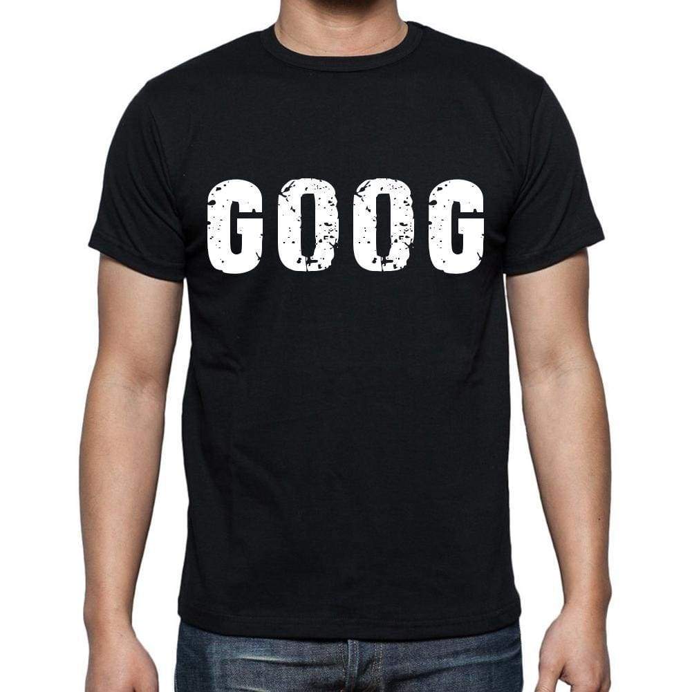 Goog Mens Short Sleeve Round Neck T-Shirt 4 Letters Black - Casual