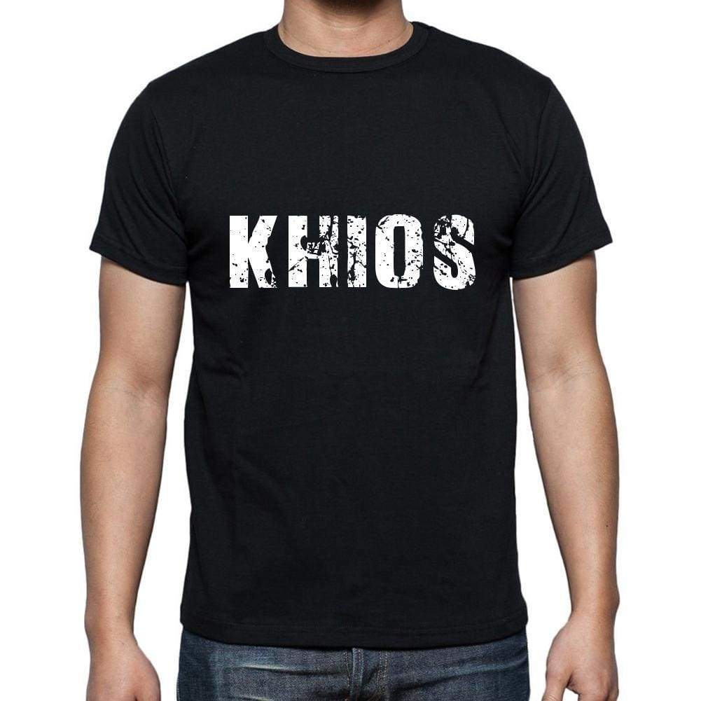 Khios Mens Short Sleeve Round Neck T-Shirt 5 Letters Black Word 00006 - Casual