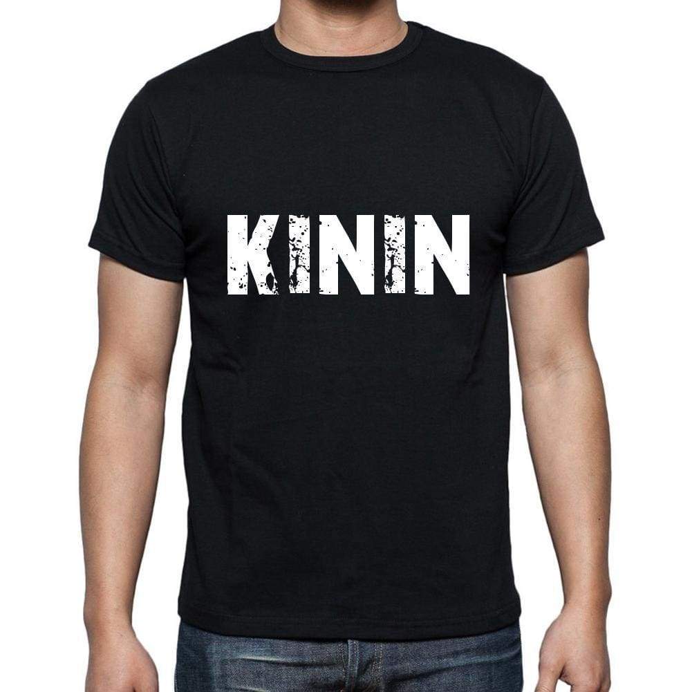 Kinin Mens Short Sleeve Round Neck T-Shirt 5 Letters Black Word 00006 - Casual
