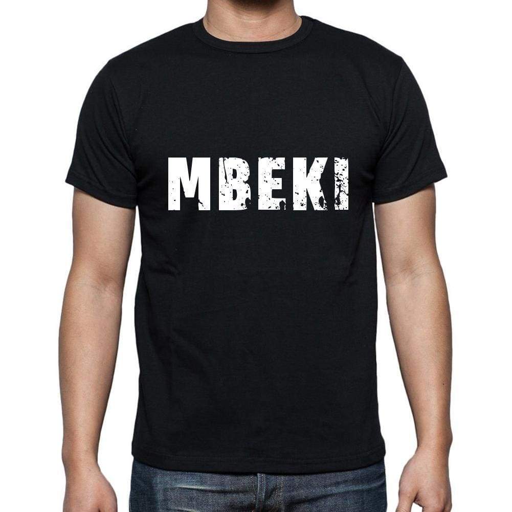 Mbeki Mens Short Sleeve Round Neck T-Shirt 5 Letters Black Word 00006 - Casual