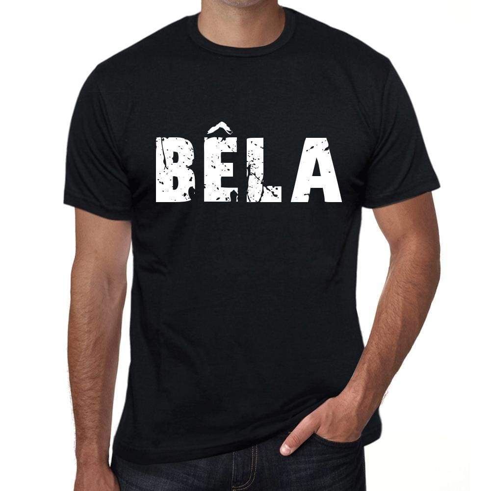 Mens Tee Shirt Vintage T Shirt Bêla X-Small Black 00557 - Black / Xs - Casual