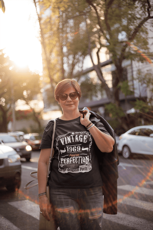 1969 Vintage Aged to Perfection Women's T-shirt Black Birthday Gift 00492