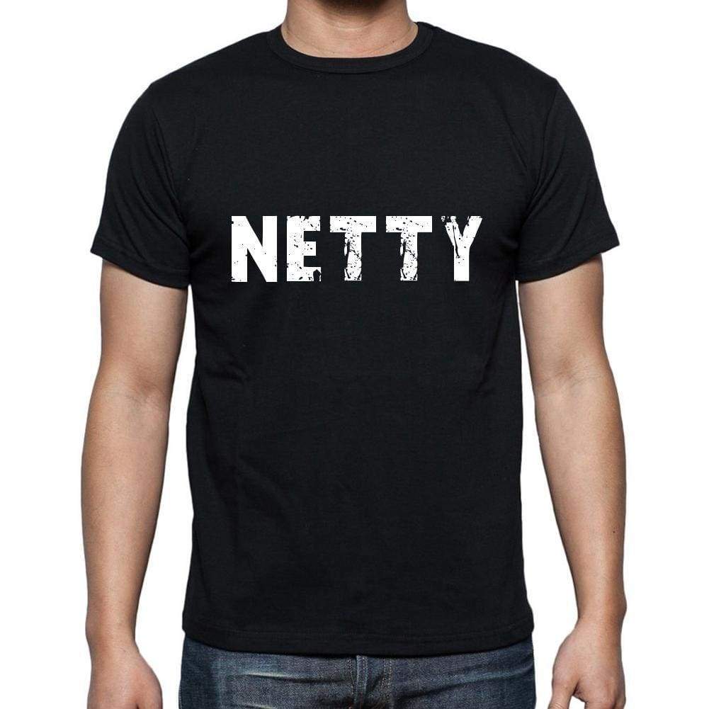 Netty Mens Short Sleeve Round Neck T-Shirt 5 Letters Black Word 00006 - Casual