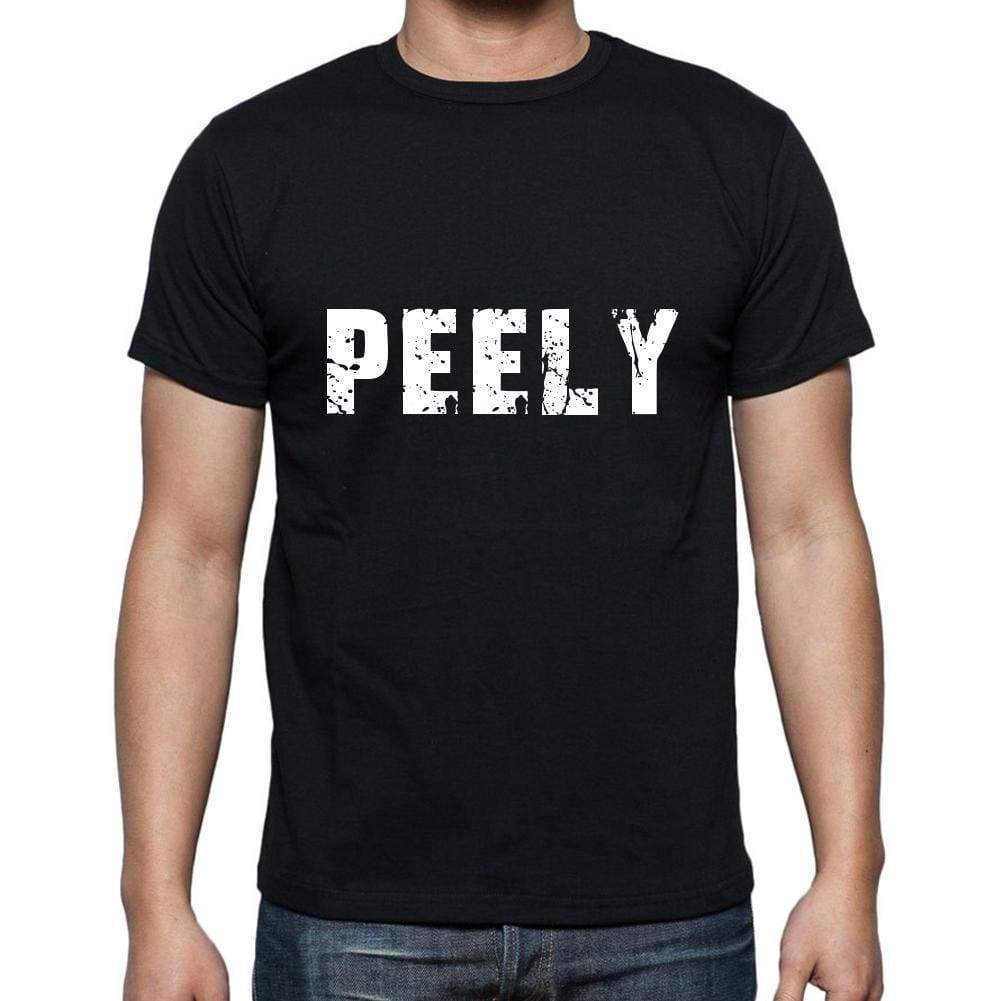Peely Mens Short Sleeve Round Neck T-Shirt 5 Letters Black Word 00006 - Casual