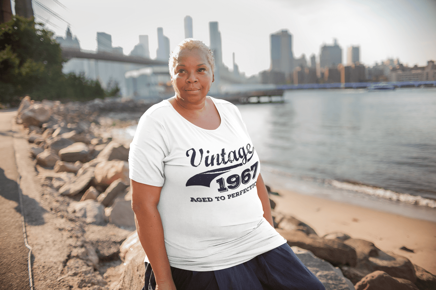 Vintage Aged To Perfection 1967, White, Women's Short Sleeve Round Neck T-shirt, gift t-shirt 00344