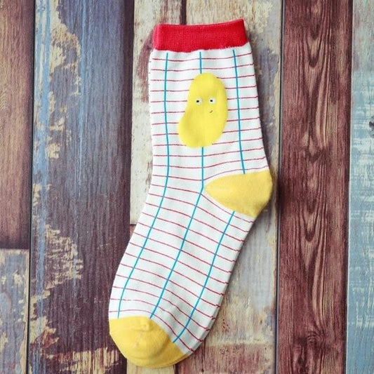 Sommer koreanische Happy Fruits Socken Zitrone Avocado Ananas Kirsche Blaubeere Orange Gardenien Bananenblätter bedruckte Unisex-Socken