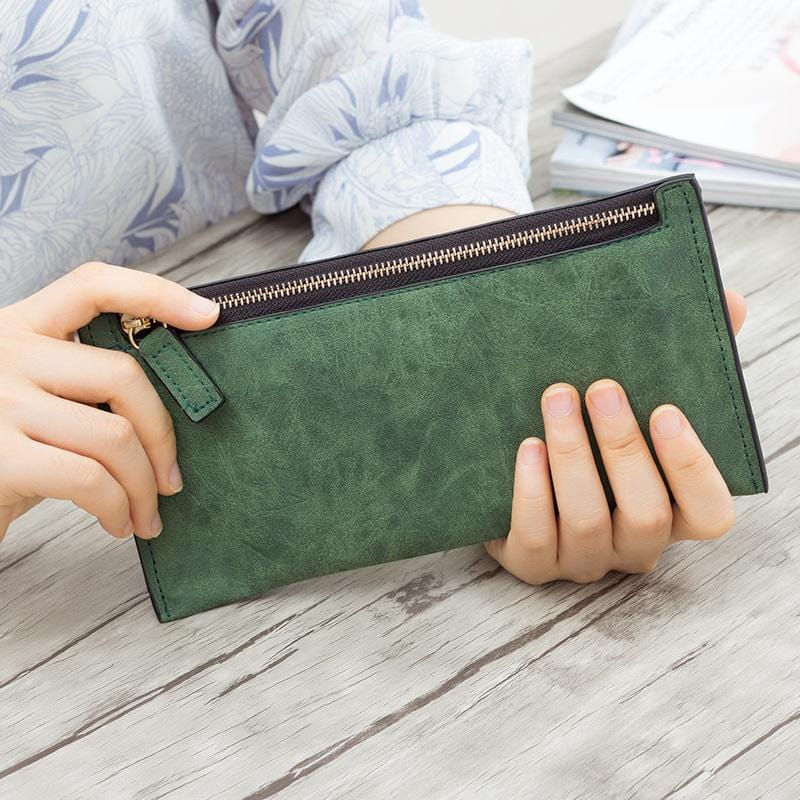 2019 Designer Zipper Women Leather Slim Long Wallet Female Purse