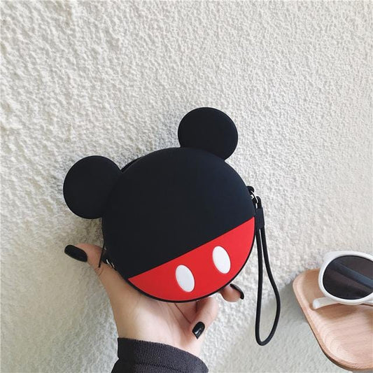 Q UNCLE Cartoon Coin Purse Girls Purse Kawaii Mini Wallet Chain Zipper Silicone Headphone Key Storage Bag Mini Crossbody Bag