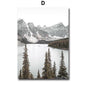 Fog Reef Snow Mountain Lake Pine Forest Wall Art Canvas Painting Nordic Posters And Prints Wall Pictures For Living Room Decor