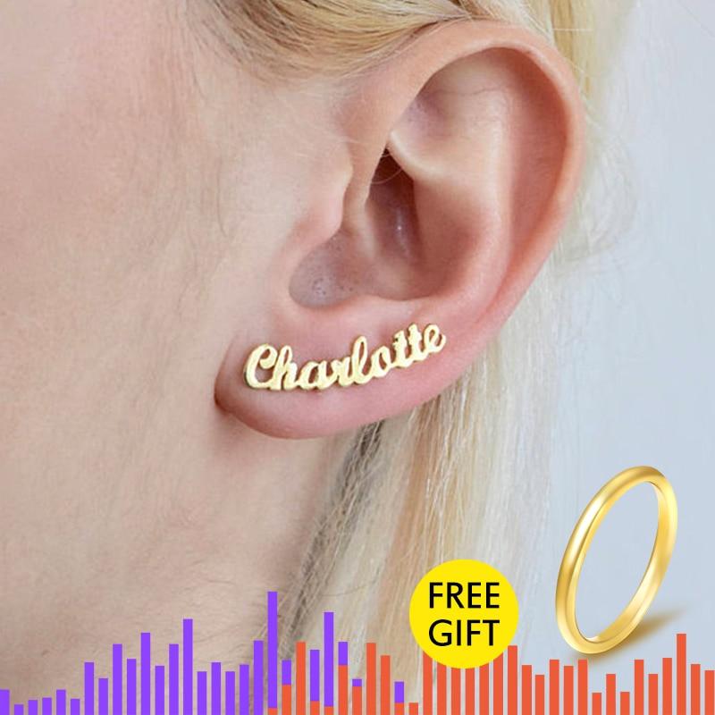 Pair Personalized Custom Name Earrings For Women Customize