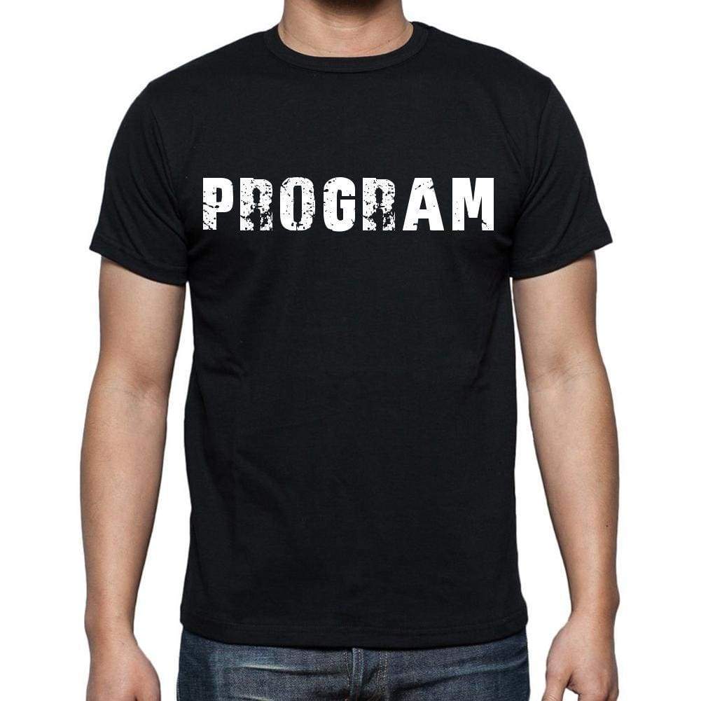 Program White Letters Mens Short Sleeve Round Neck T-Shirt 00007