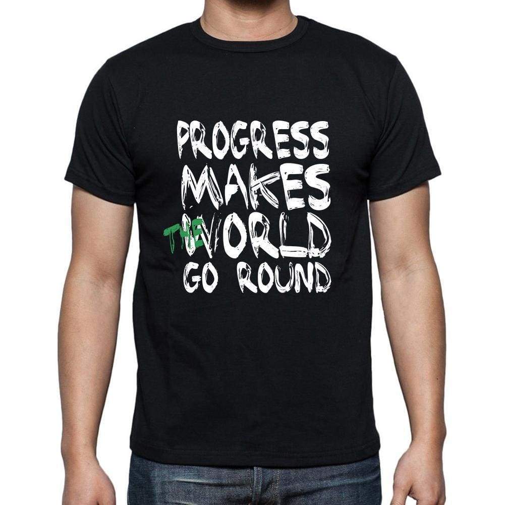 Progress World Goes Round Mens Short Sleeve Round Neck T-Shirt 00082 - Black / S - Casual