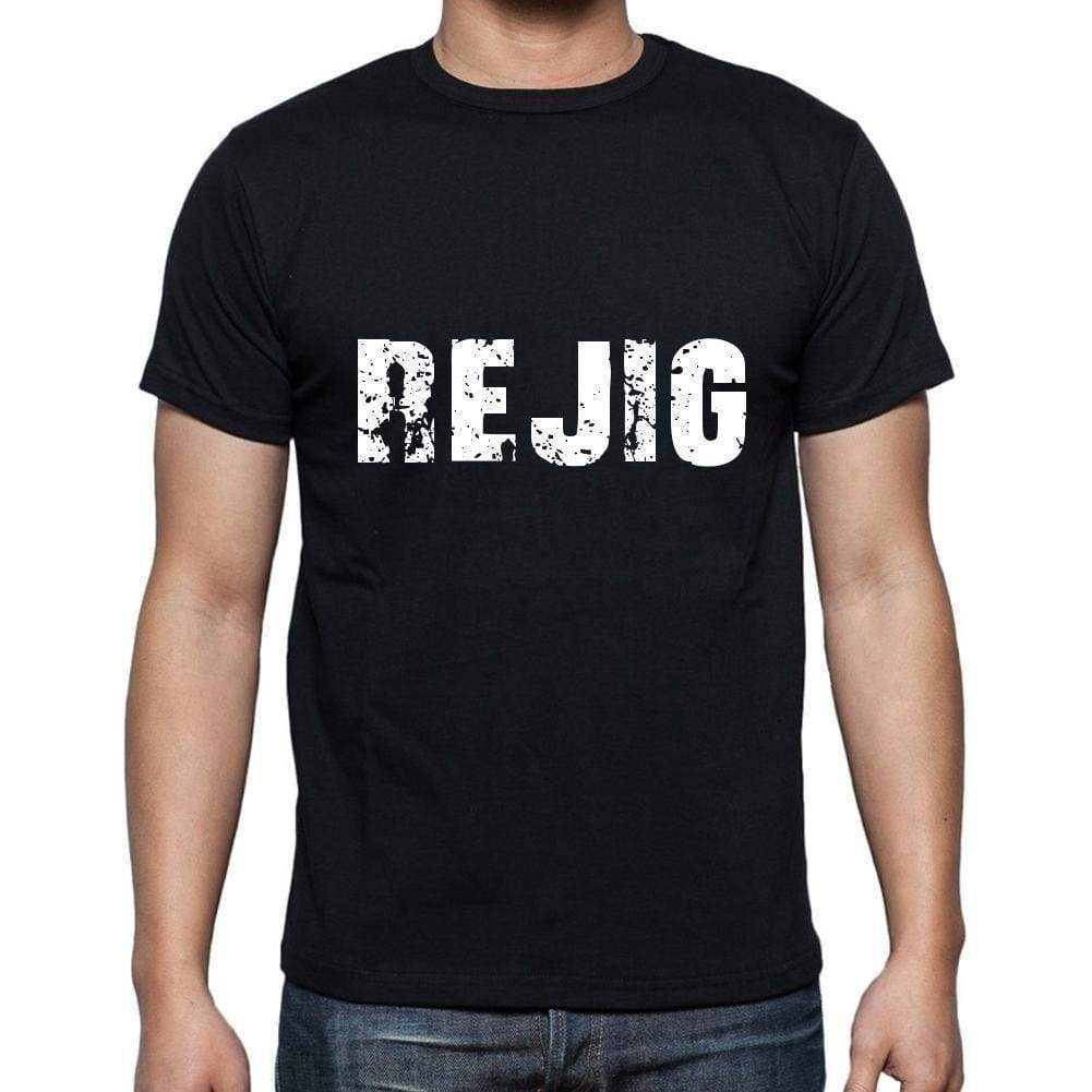 Rejig Mens Short Sleeve Round Neck T-Shirt 5 Letters Black Word 00006 - Casual