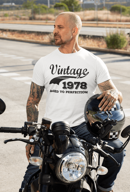 vintage aged to perfection 1978 Men's Retro T shirt White Birthday Gift 00342