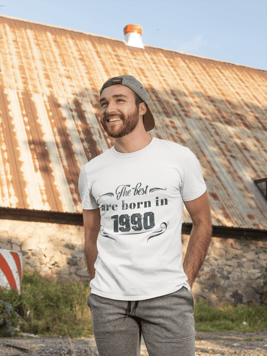 The Best are Born in 1990 Herren T-Shirt Weiß Geburtstagsgeschenk 00398