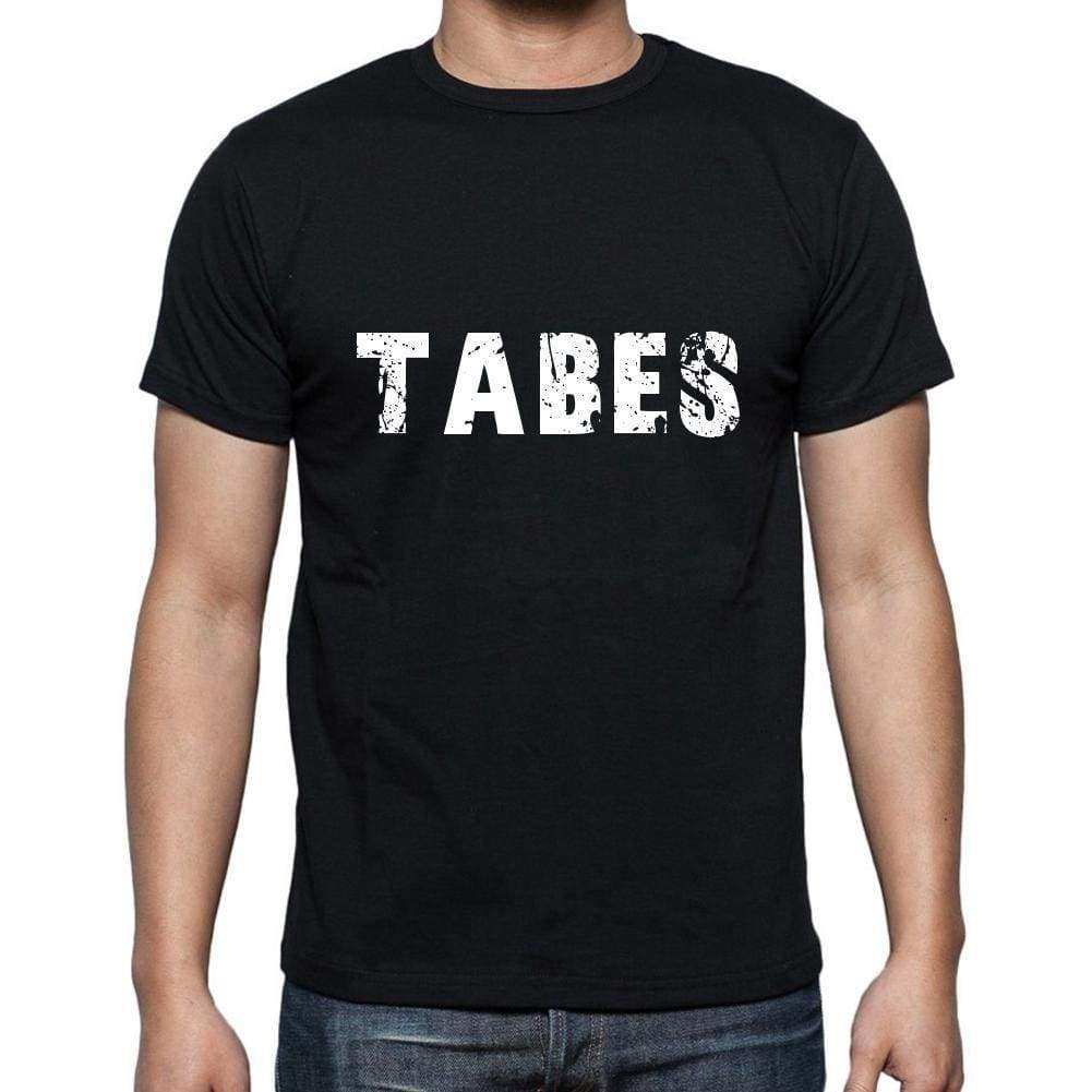 Tabes Mens Short Sleeve Round Neck T-Shirt 5 Letters Black Word 00006 - Casual