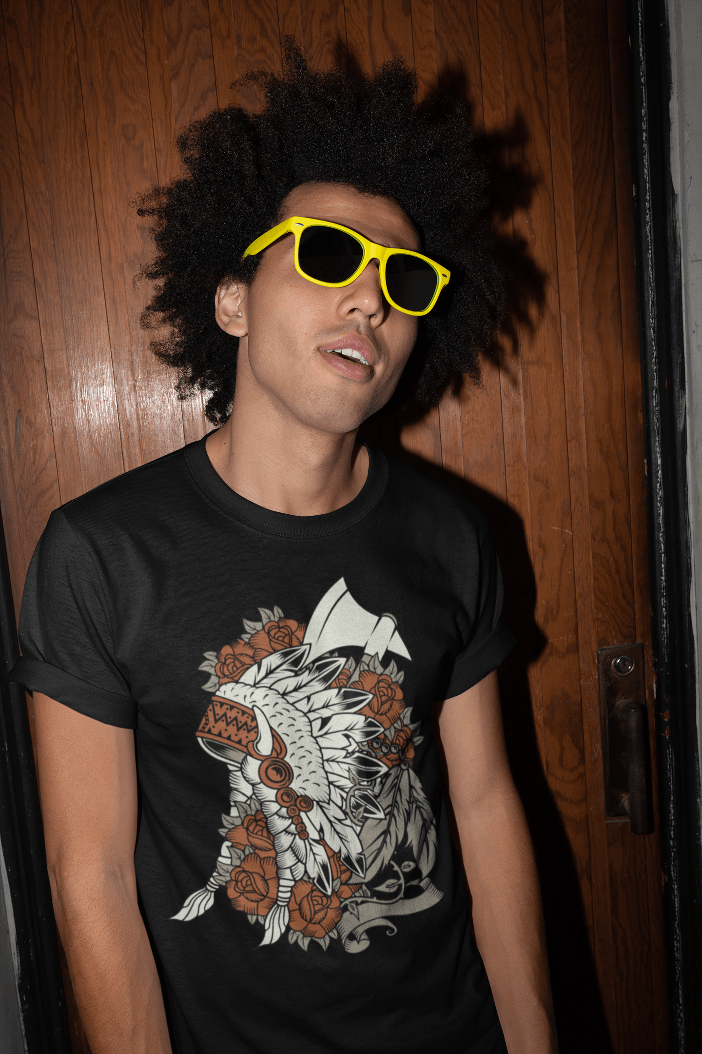 ULTRABASIC Men's Graphic T-Shirt Indians War Bonnet - Battle Chief Tee Shirt