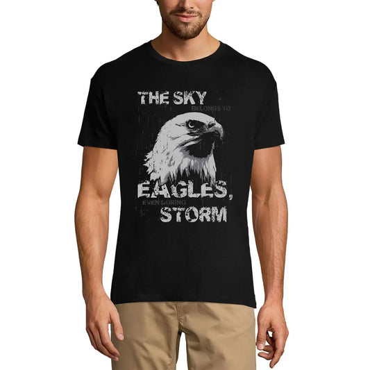 Men's Graphic T-Shirt The Sky Belongs To Eagles Even During Storm Limited Edition Short Sleeve Tee-Shirt Vintage Birthday Gift Novelty